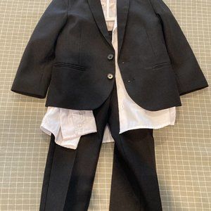 H&M 3T Toddler Black Suit & White Shirt